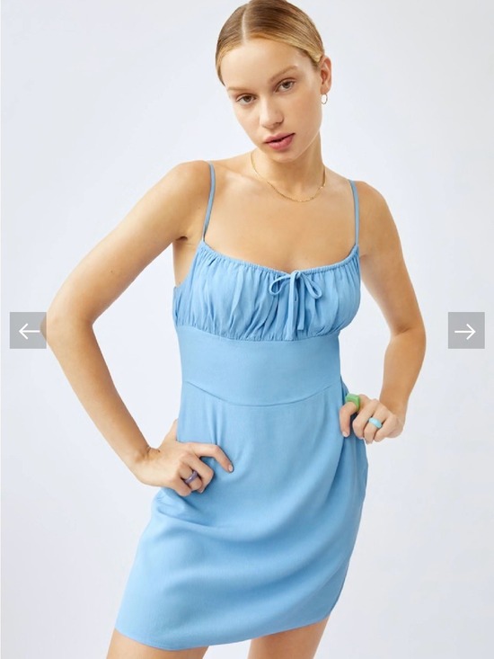 Aritzia Dresses & Skirts - Aritzia Sunday Best Delilah blue mini dress Medium Bodice Soft Girl Babydoll
